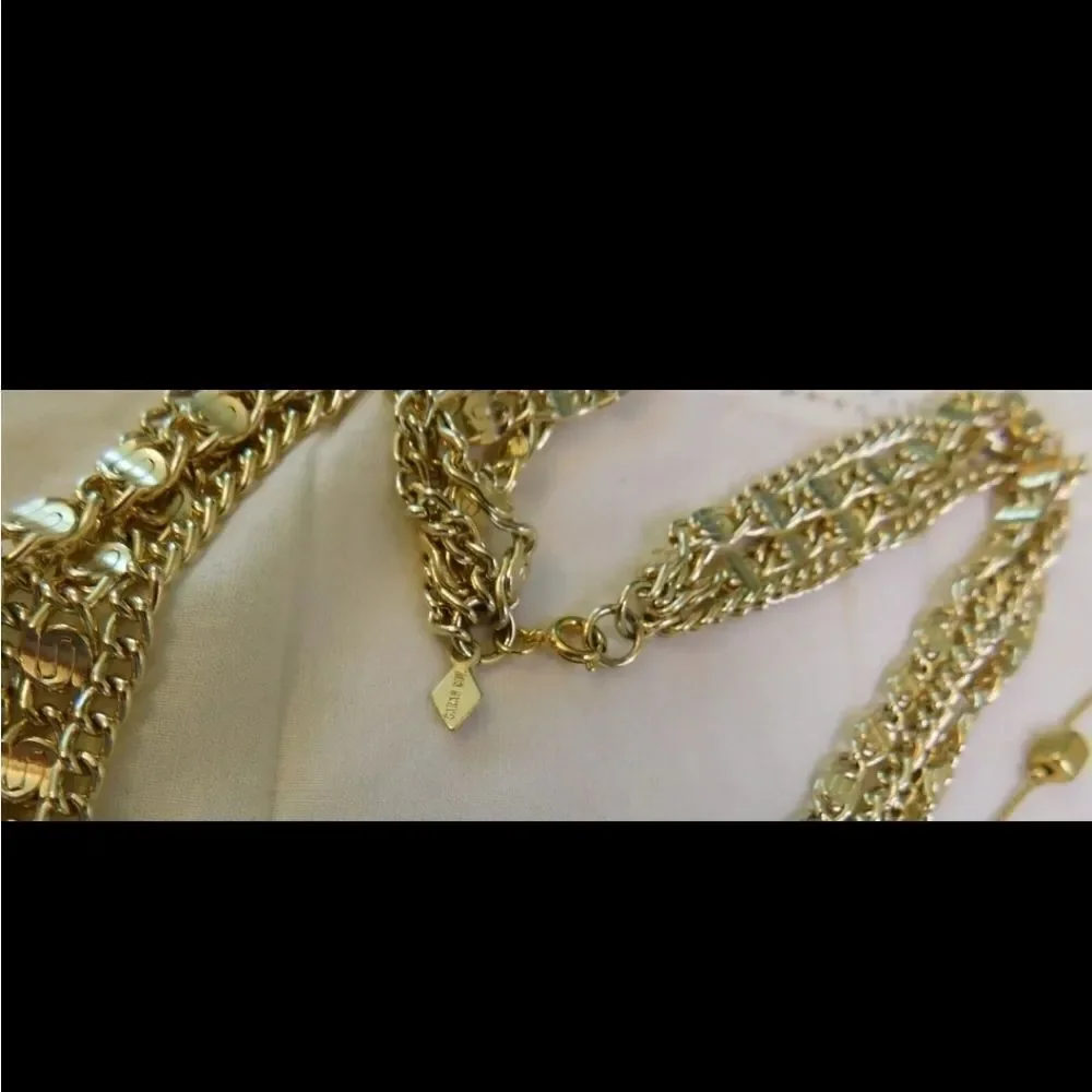 Designer Gold tone Chain Necklaces LOT of Four Chain Coventry Western Germany - Picture 7 of 10